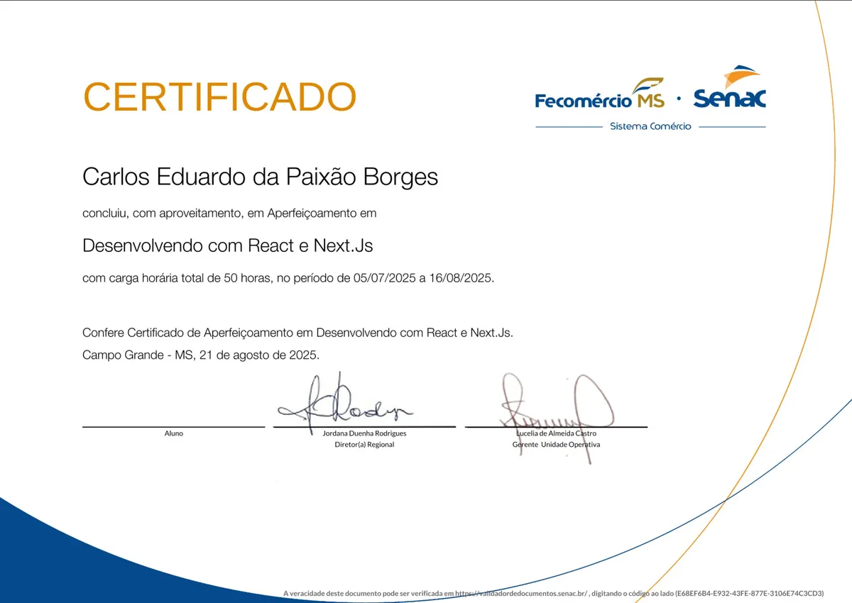 Certificação Next.js e React.js